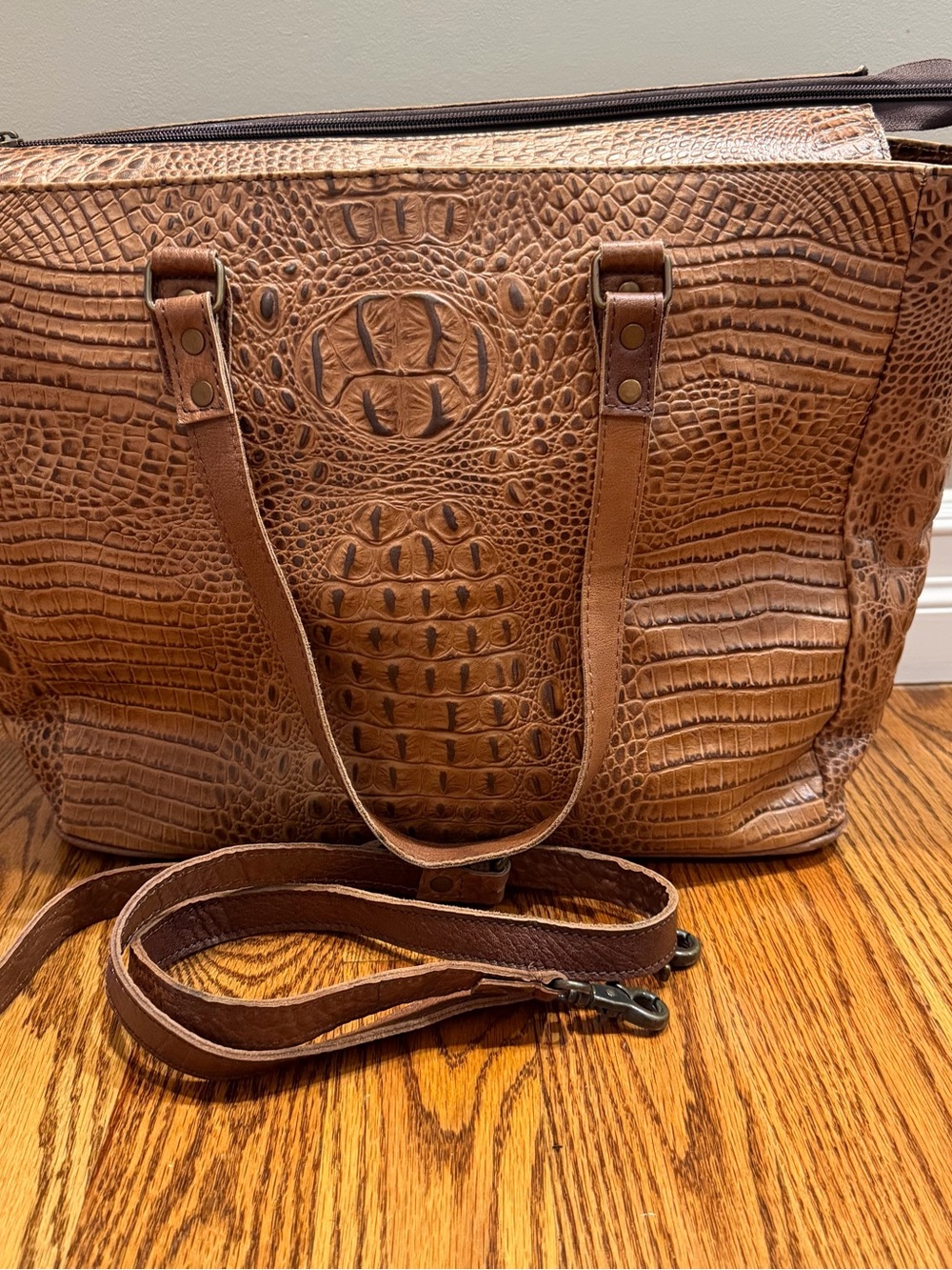 American Darling Croc Embossed Western Large Tote Bag